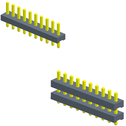 5.08mmPin Header single Row 180° Mono plastic/poly plastic B-type